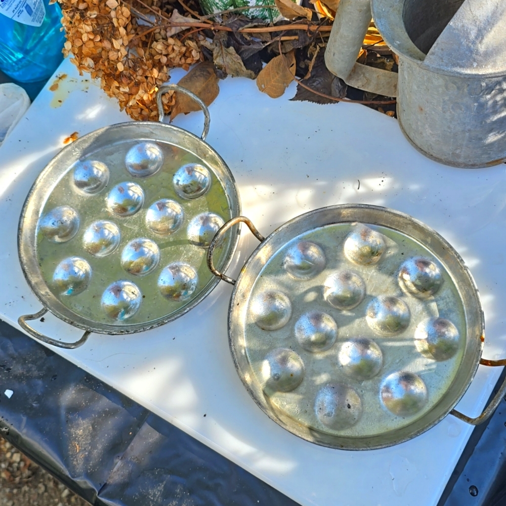 2 vintage escarcot pans •  Made in France each holds 12